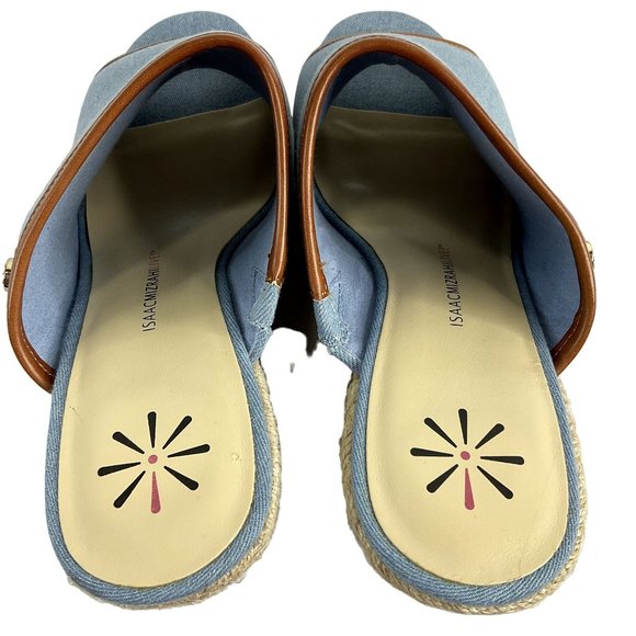 Isaac Mizrahi Shoes Womens Sz 10 Blue Espadrille Erinn 2 Chambray Denim Wedge - Picture 13 of 14